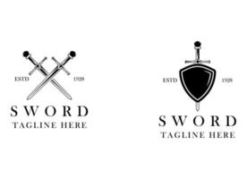 Sword Knight Logo Design. Knight empire vector logo