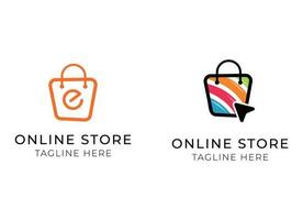 Online shop vector logo for business.