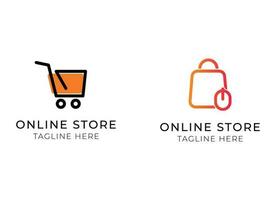 Online shop vector logo for business.