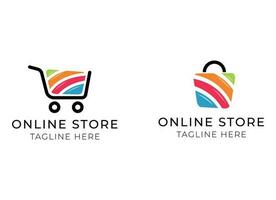 Online shop vector logo for business.