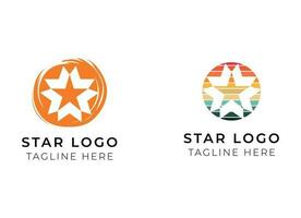 estrella icono y logo diseño vector