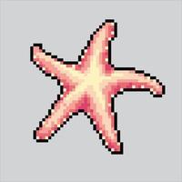 Pixel art illustration star fish. Pixelated sea starfish. sea starfish pixelated for the pixel art game and icon for website and video game. old school retro. vector