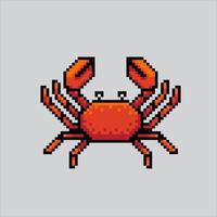 Pixel art illustration crab. Pixelated sea crab. sea crab pixelated for the pixel art game and icon for website and video game. old school retro. vector