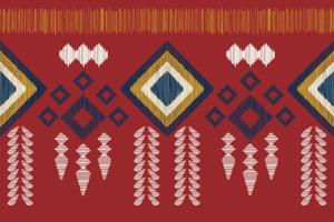 Ethnic Ikat fabric pattern geometric style.African Ikat embroidery Ethnic oriental pattern red background. Abstract,vector,illustration.For texture,clothing,scraf,decoration,carpet. vector