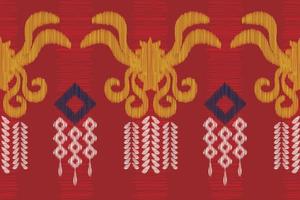 étnico ikat tela modelo geométrico estilo.africano ikat bordado étnico oriental modelo rojo antecedentes. resumen,vector,ilustración.para textura,ropa,scraf,decoración,alfombra. vector