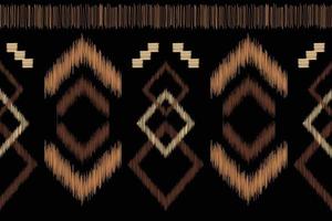 Ethnic Ikat fabric pattern geometric style.African Ikat embroidery Ethnic oriental pattern black background. Abstract,vector,illustration.For texture,clothing,scraf,decoration,carpet. vector