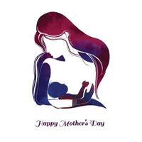 Modern art for happy mothers day mom and child love card design vector