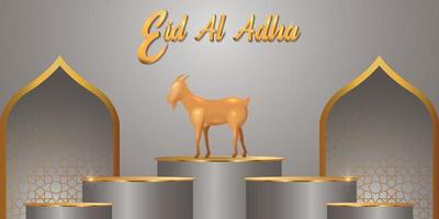 Eid Al Adha Mubarak the celebration of Muslim community festival background design.Vector Illustration. Gray background. vector