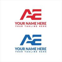 AE letter logo or ae text logo and ae word logo design. vector