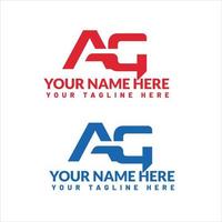 AG letter logo or ag text logo and ag word logo design. vector