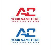 AC letter logo or ac text logo and ac word logo design. vector