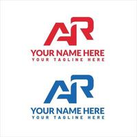 AR letter logo or ar text logo and ar word logo design. vector