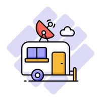 Modern vector of campervan, an editable icon of caravan in trendy style, self propelled vehicle