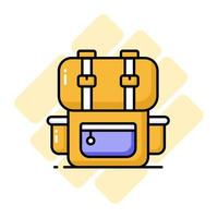 Travel backpack vector design, hiking bag icon easy to use in web, mobile and all presentation project