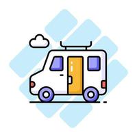 A van for traveling, grab this editable icon of travel van, minibus for traveling vector