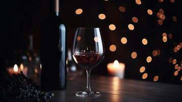 Vine glasses on dark background. Illustration photo