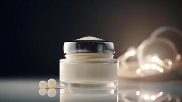 Cosmetic skincare cream bottle. Illustration photo