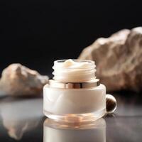 Cosmetic skincare cream bottle. Illustration photo