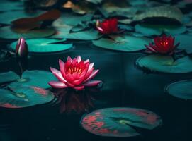 Water lilly natural background. Illustration photo