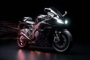 Black sport bike. Illustration photo