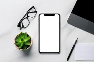 Mobile phone mockup. Illustration photo