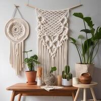 Handmade macrame design. Illustration photo