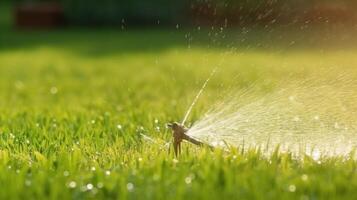 Grass irrigation system Illustration photo