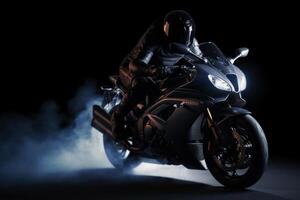 Black sport bike. Illustration photo