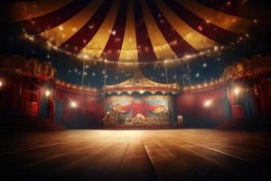 Circus background. Illustration AI Generative photo