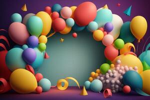 Balloon holiday background. Illustration photo