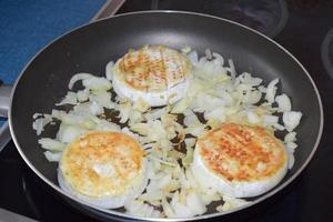 Frying Cheese with Onions photo