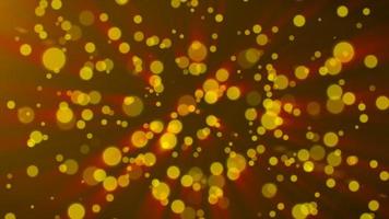 Golden glitter shiny particle rain motion light luminance illustration night background, artistic space bokeh speed matrix magic effect background. photo