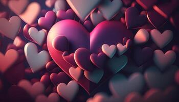 Valentines day background with hearts. photo