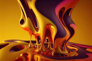 cool flow of abstract liquid steel . photo