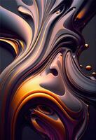 cool flow of abstract liquid steel . photo