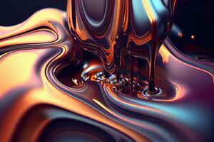 cool flow of abstract liquid steel . photo