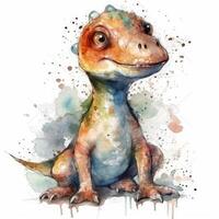 watercolour style baby dragon . photo