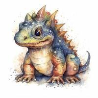 watercolour style baby dragon . photo