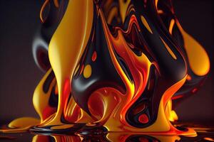 cool flow of abstract liquid steel . photo