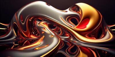 cool flow of abstract liquid steel . photo