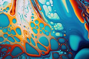 beautiful liquid acrylic pouring Fluid painting . photo