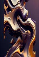 cool flow of abstract liquid steel . photo