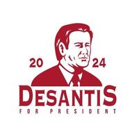 American Republican and Florida Governor Ronald Dion Desantis for President 2024 vector