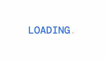Minimalist style loader animation. Uppercase letters. Text message 4K video footage on white background. Colorful loading progress indicator with alpha channel transparency for UI, UX web design