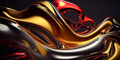 cool flow of abstract liquid steel . photo