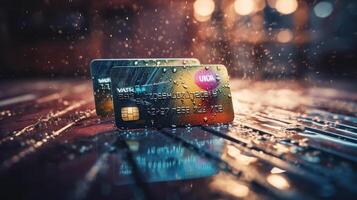 credit card multicolor , image photo