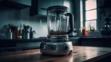 blender in a modern bright kitchen, image photo