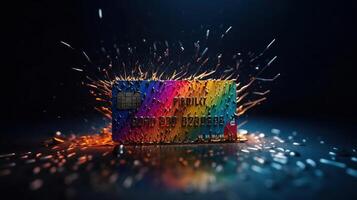 credit card multicolor , image photo