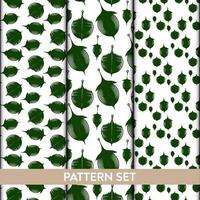 green abstract floral pattern set template vector