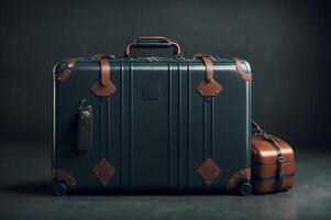 fashionable suitcase background, luggage illustration, AI Generated photo